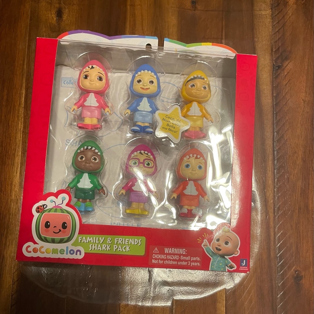 Cocomelon Family & Friends SHARK Pack Figures JJ CeCe Nina Cody Bella Nico NEW